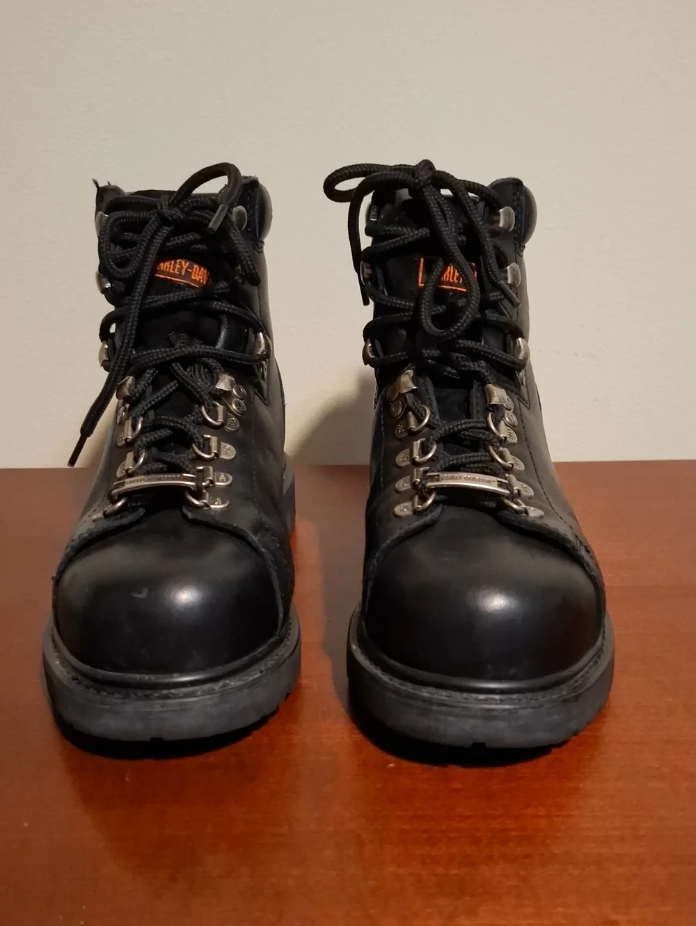 Harley-Davidson Black Leather Men's Lace-Up Work Boots Size 10